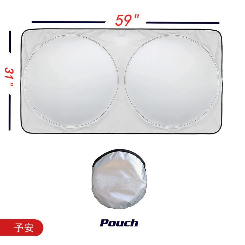 Cross-border vehicle sun shield silver cloth sun visor double ring sun shields, multiple cross-border size sun shields