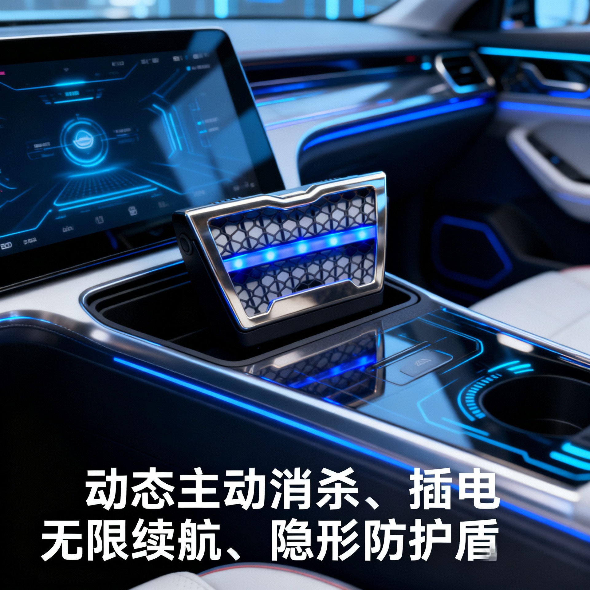 Full-Ion Car Air Sterilizer, Negative Ion Purifier, USB Powered, Removes Formaldehyde, Removes Odors and Smoke Smells