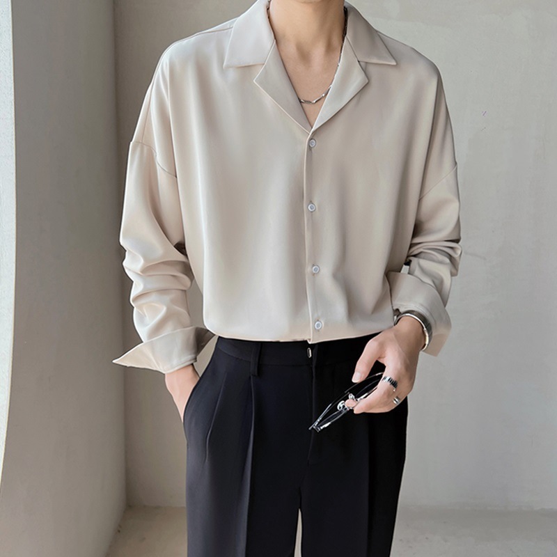 古巴领长袖衬衫男春季2025新款轻熟风男装高级感防晒痞帅冰丝衬衣|undefined