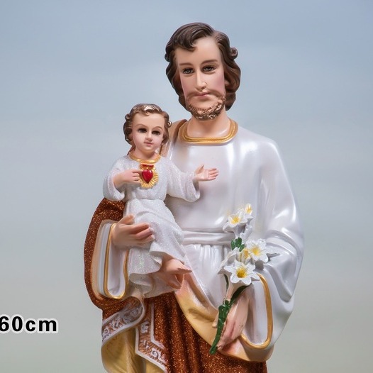 60cm José abraza a los niños adornos estatuas de la iglesia de la casa decoración de la sala de estar