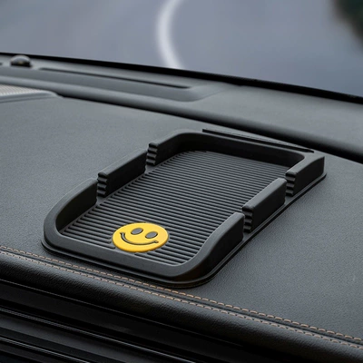 Car Dashboard Anti-Slip Mat Fixed Car Navigation Support Frame Car Mobile Phone Holder Multi-Function Center Console (Anti-slip mat) - smiley-face-dual-card-slot-mobile-phone-holderanti-slip-mat
