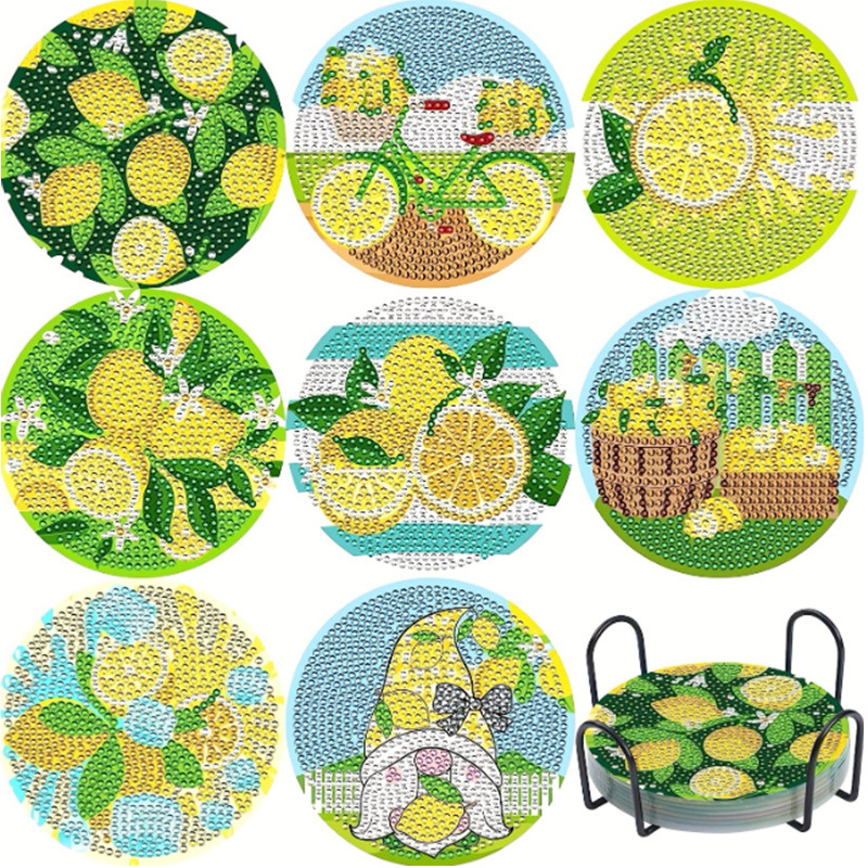 Personalizada taza de pintura de diamante transfronteriza almohadilla de taza de diamante redonda almohadilla mandala perimetral de pintura de diamante DIY