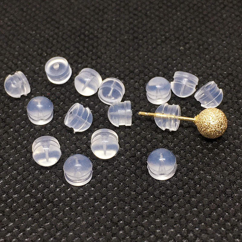 diy earring accessories silicone hamburger ear plug ear pressure transparent high-grade semi-finished earrings earrings back plug plug