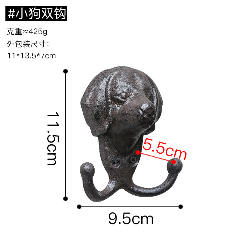 北欧鉄工芸フック子猫子犬フックレトロホームガーデン別荘庭壁飾りハンガーフック|undefined
