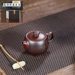 正宗宜興紫砂壺名家純手工泡茶壺功夫茶具套裝古銅泥三足九鼎壺