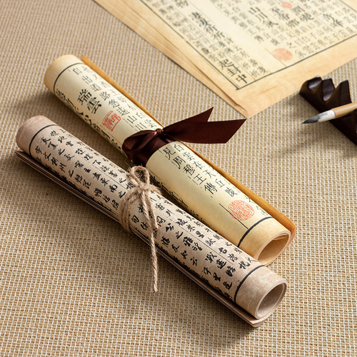 Ancient style scroll, creative retro photography props, photo taking, food, Hanfu Tao ornaments, Chinese style ornaments, simulation book