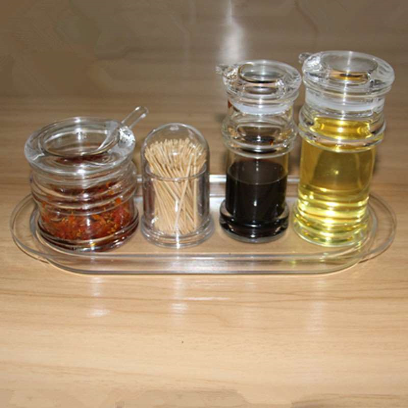 Chain Noodle Shop Oil Pot Bottle Seasoning Bottle Box Set Kitchen Restaurant Soy Sauce Vinegar Bottle Plastic Seasoning Salt Jar Restaurant