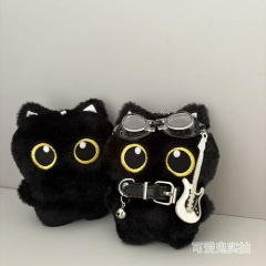 超萌えパンク風小黒猫ロック人形人形人形ストラップ創意祝日プレゼント女の子ぬいぐるみバッグ掛け
