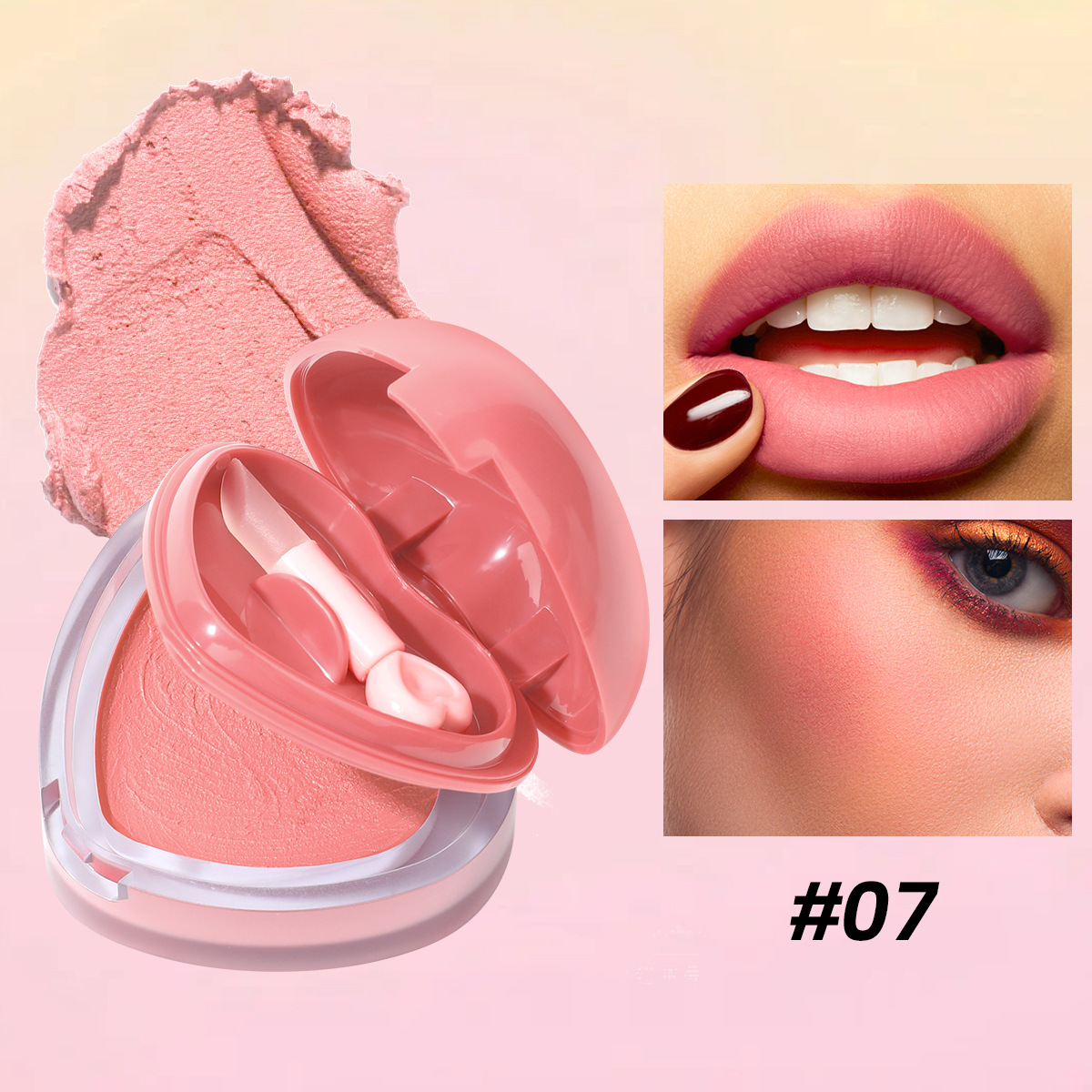 USHAS Transfronterizo Amazon Hot Sale Blush Waterproof Color Durable Love Mousse Blush UC159