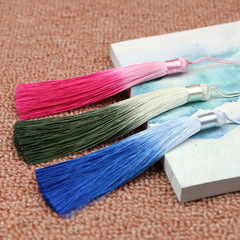 Polyester segment-dyed gradient tassel bookmark with 12cm Chinese knot, ancient costume Hanfu hanging tassel, ancient-style small tassel