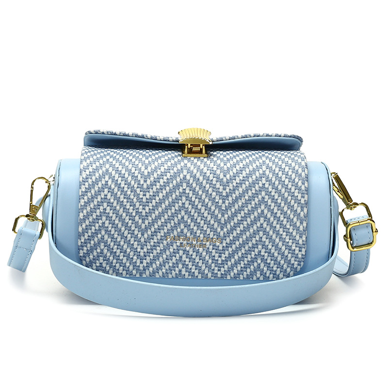 Bolsos Bolsos de caja portátil de nicho coreano Bolsos de mano para damas de alta gama Bolsos cuadrados pequeños de mensajero tejido nuevo estilo de verano