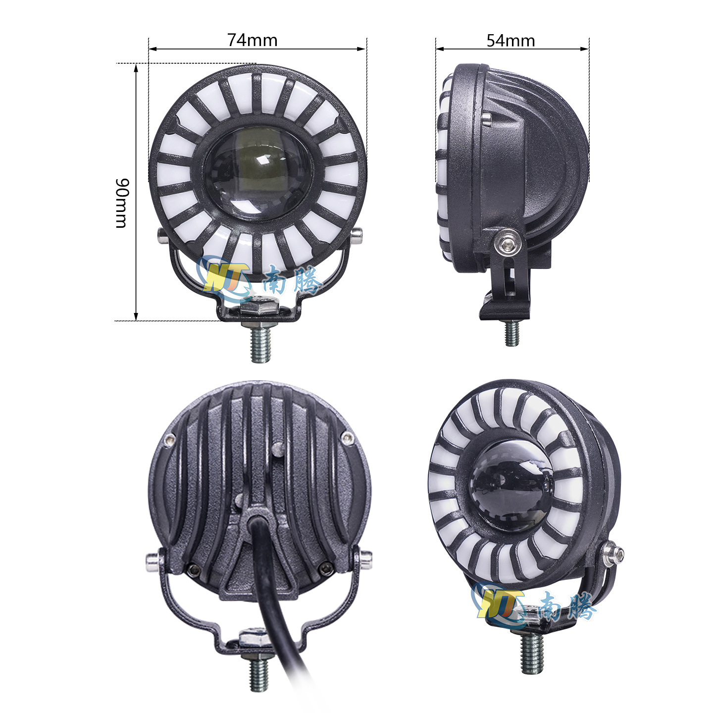 Luz de motocicleta de color conducida faro eléctrico auxiliar exterior reconstrucción pavimentación de luz brillante piloto de lente brillante