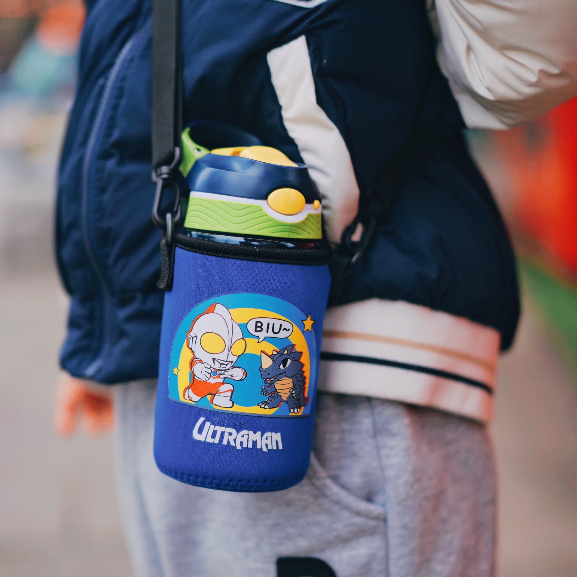 Ultra Man Children's Water Cup Student Tritan Plastic Summer Portable Straw Cup Cute Outdoor Sports Water Bottle