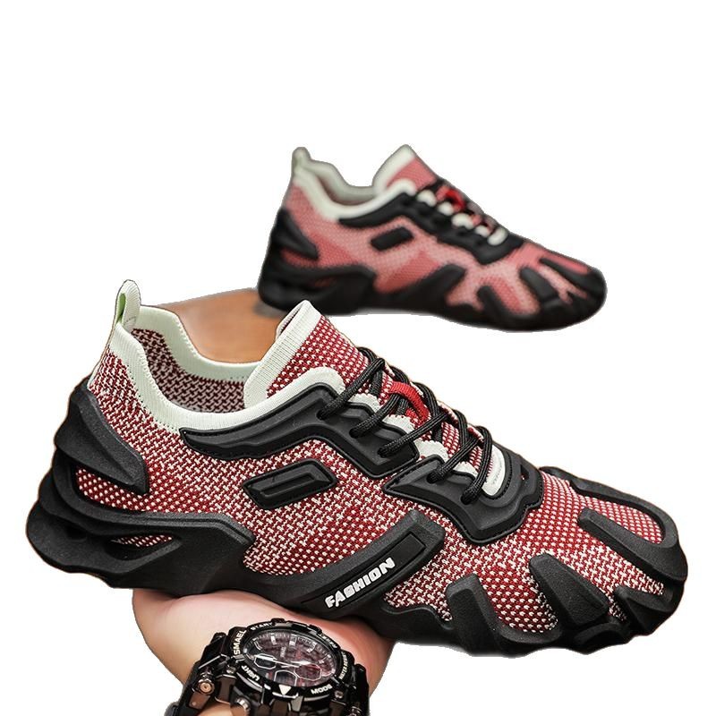 Live 2025 Spring Men's Low-top transpirable Flying Weaving Socks Calzado deportivo Calzado casual sin cordones Calzado de hombre Explosión