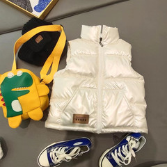 Children's Clothing 2023 New Children's Down Cotton Vest Stand Collar Vest Baby External Wear Cotton Vest Thick Protection Washable Waistcoat