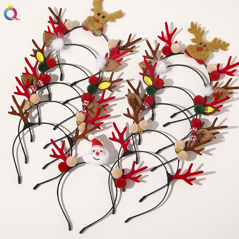 Christmas gift Christmas headdress plush large hair band high-grade hair tie ins large ring_voghion.com