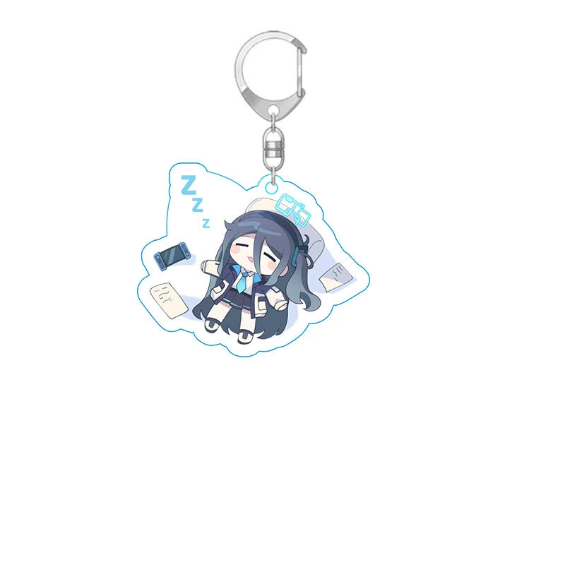 Anime Blue Files Peripheral Keychains Blue Files Acrylic Pendant Animation Keychain
