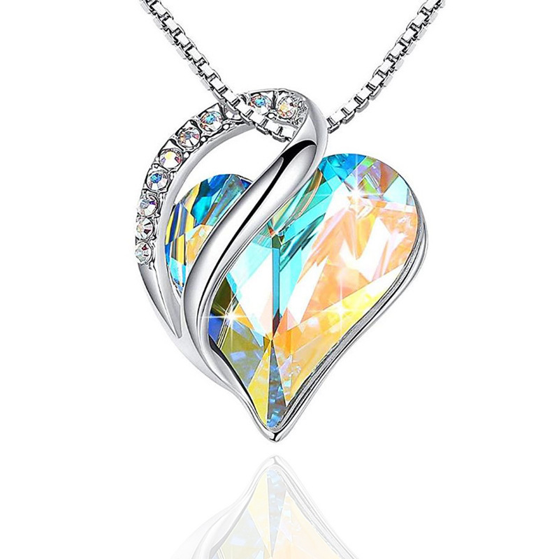 Fashion Heart Shape Artificial Crystal Plating Rhinestones Pendant Necklace 1 Piece display picture 5