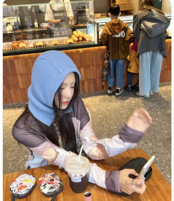 巴拉克拉法帽子女新款秋冬保暖情侣连体针织帽围脖一体混纺毛线帽|undefined