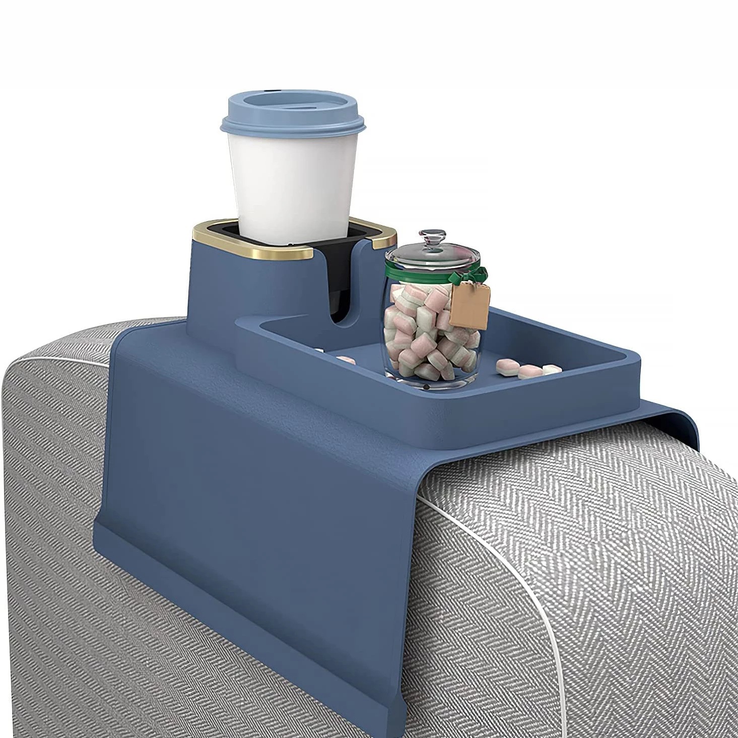 跨境沙發杯墊硅膠杯托飲料咖啡沙發扶手杯架 Sofa Armrest Tray