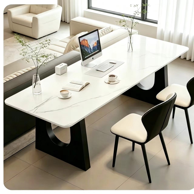 Modern Minimalist Slate Desk, Long Table Behind the Sofa in the Living Room, Writing Desk, Office Light Luxury Computer Desk and Chair Set Modern Minimalist Slate Desk, Long Table Behind the Sofa in the Living Room, Writing Desk, Office Light Luxury Computer Desk and Chair Set