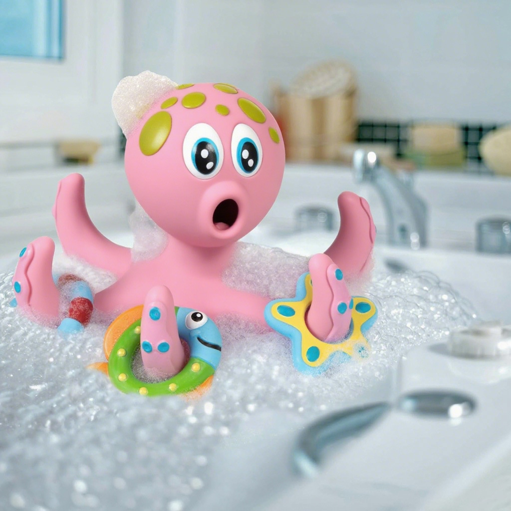 Силиконовая игрушка для игр в ванне и воде, осьминог