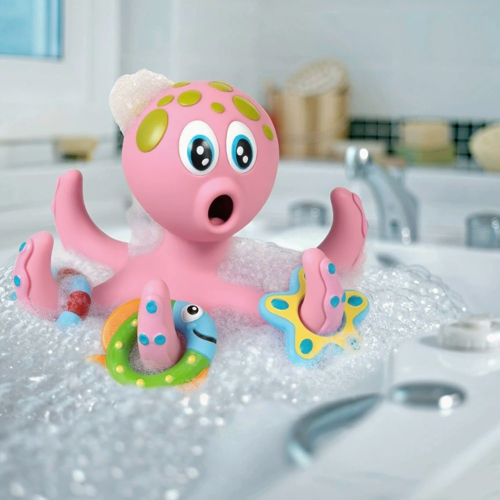 Силиконовая игрушка для игр в ванне и воде, осьминог