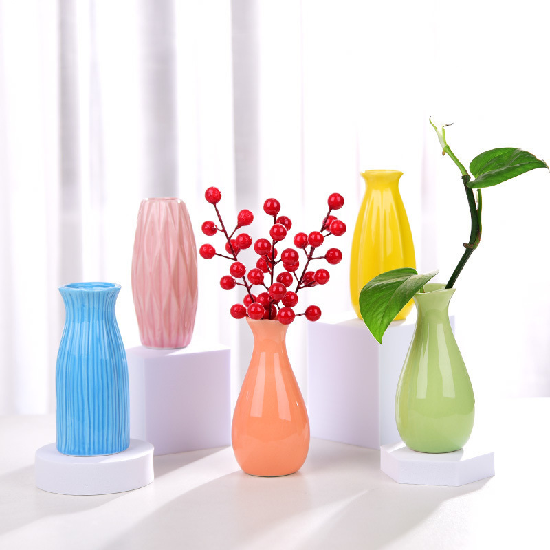 小清新陶瓷花瓶餐桌插花水培绿萝富贵竹家居装饰摆件可爱