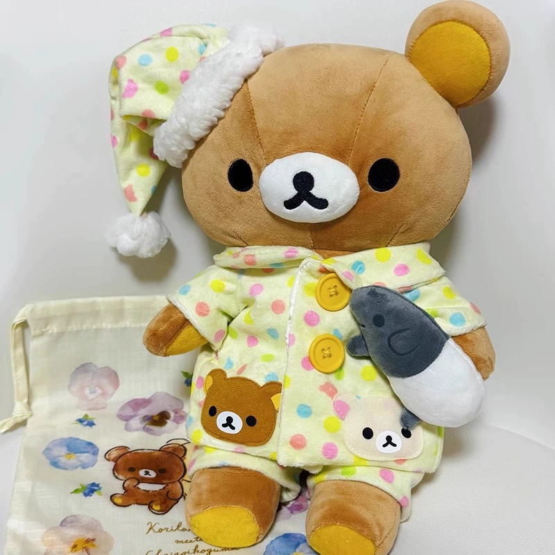 Спальная кукла Rilakkuma плюш, в пижаме или без, 35–75 см, подарок/с подсветкой