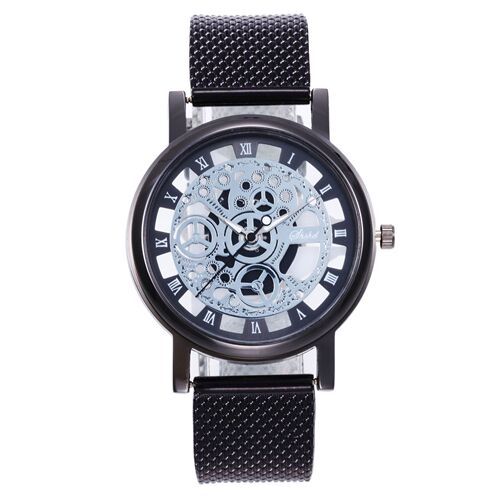 AliExpress Belt watch foreign trade fashion hollow soft tape watch non-mechanical watch for men