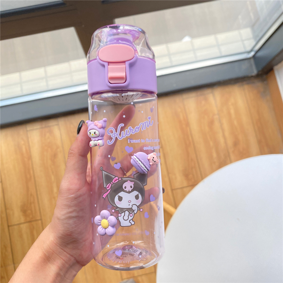 Sanrio taza de agua niñas estudiante de alta apariencia taza de plástico tritan alta temperatura resistente verano lindo niños taza de agua