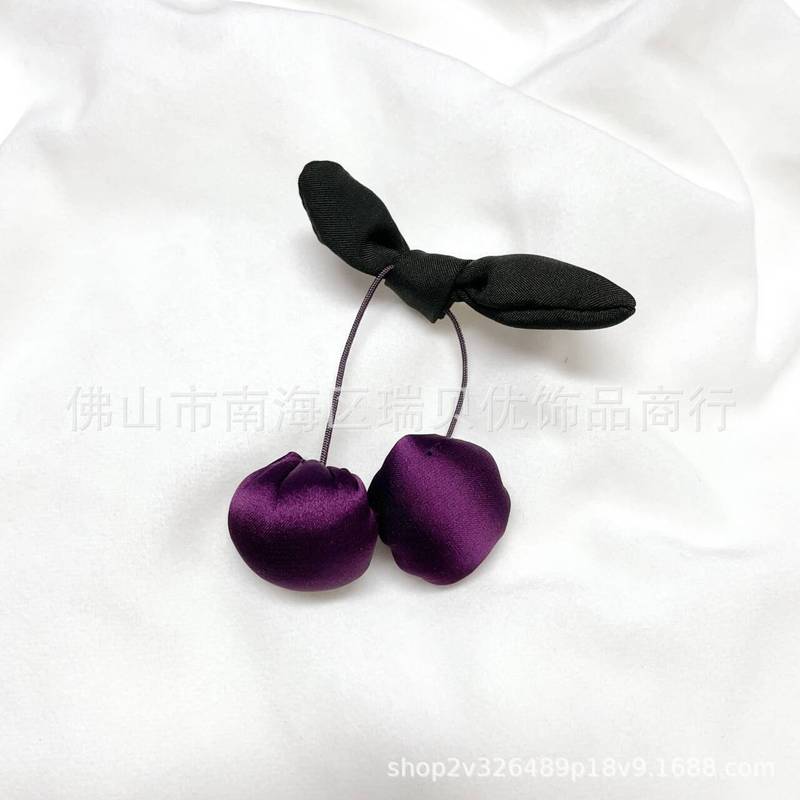 新款ins樱桃服饰发饰配件辅料亮面樱桃叶子批发潮服潮袜亮面樱桃|undefined