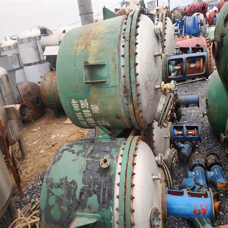 二手反应釜 3吨开式双层结晶搅拌罐不锈钢夹套式液体混合加热降温