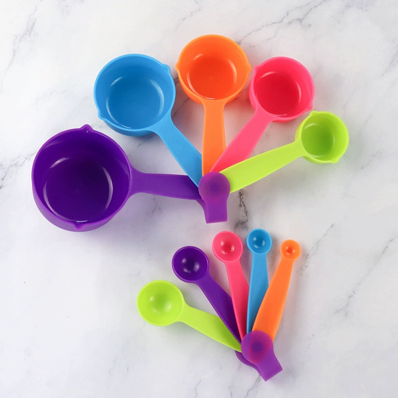 Plastic measuring spoon, measuring cup, set, buckle scaled, key bag