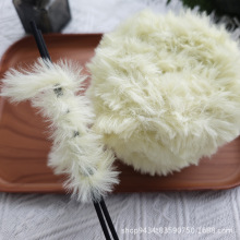 粗皮草线团长毛水貂帽子手编围巾手工编织diy材料包仿裘皮绒毛线