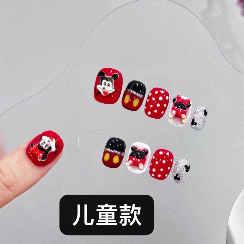Original children's wearing nail cartoon Mickey Mouse starfish diamond cute sequins do not hurt nail stickers children's nail art