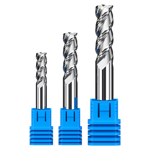 Huhao 45 degree finishing three-edged aluminum end mill hard tungsten steel alloy material CNC tungsten steel knife wholesale