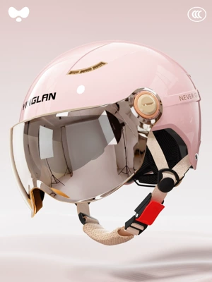 Certified Four-Season Universal Summer Sun – Motosiklet kaskı (dəbilqə) - 3c-peach-pink-electroplated-inner-and-outer-double-mirrors-new-national-standard-class-a-one-size-fits-all