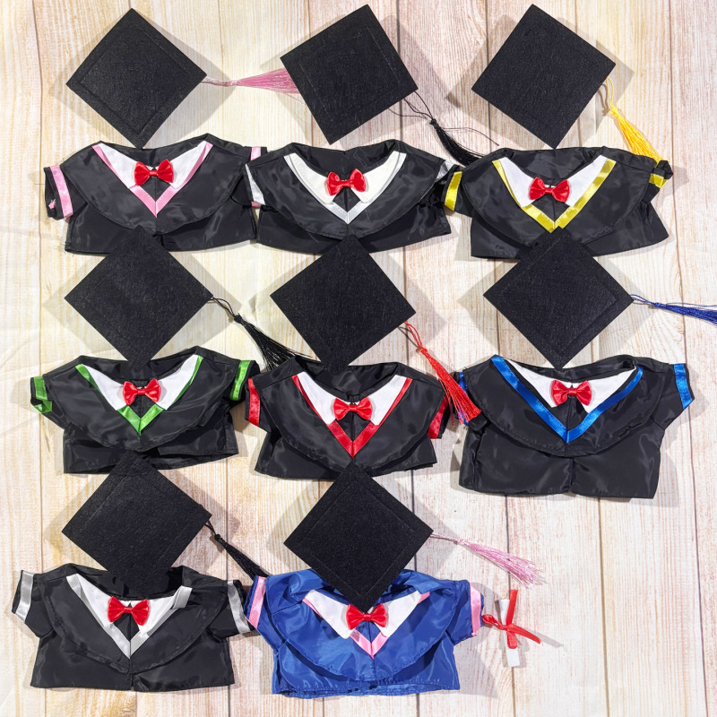 Manufacturer Wholesale Doll Clothes, Master's Gown, Doctor's Cap, Certificate Set, Doctor Bear Replacement Bachelor's Gown Outfit for Dolls