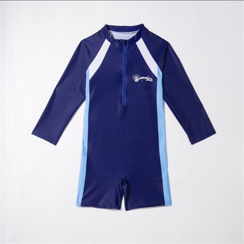 One-piece long-sleeved students, children's swimsuit, boys, middle and small children's shorts, swimsuit, swimsuit, surfing suit, baby boy