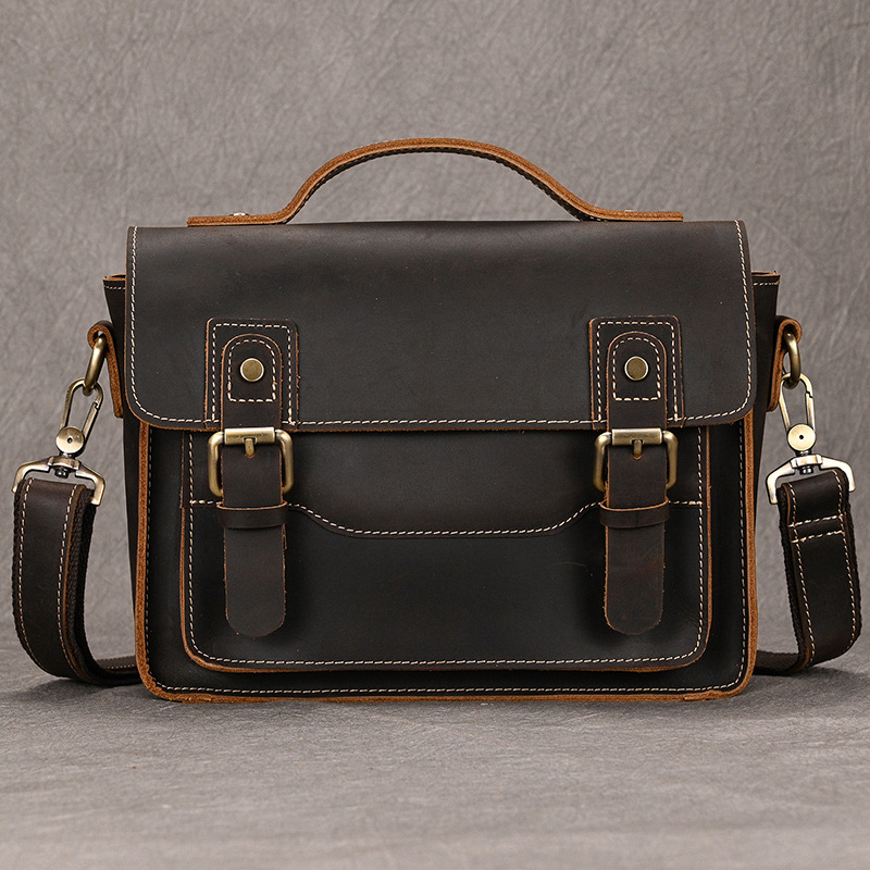 Men's Leather Shoulder Bag Crazy Horse L...