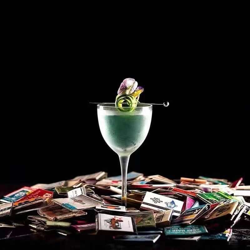 Taza de cóctel de cristal de vino de estilo japonés Kimura Nikonora taza de pie alto clásica wide mouth martini