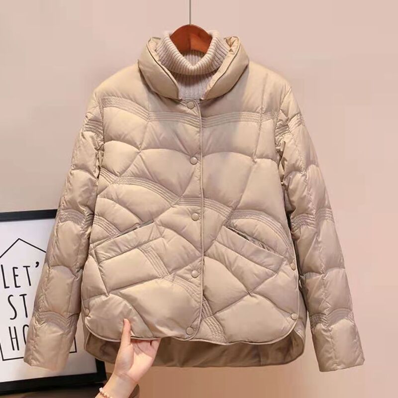 Cross-border Lightweight Down Jacket Women's Short Autumn and Winter New White Duck Down Fashionable Stylish Winter Coat Trendy