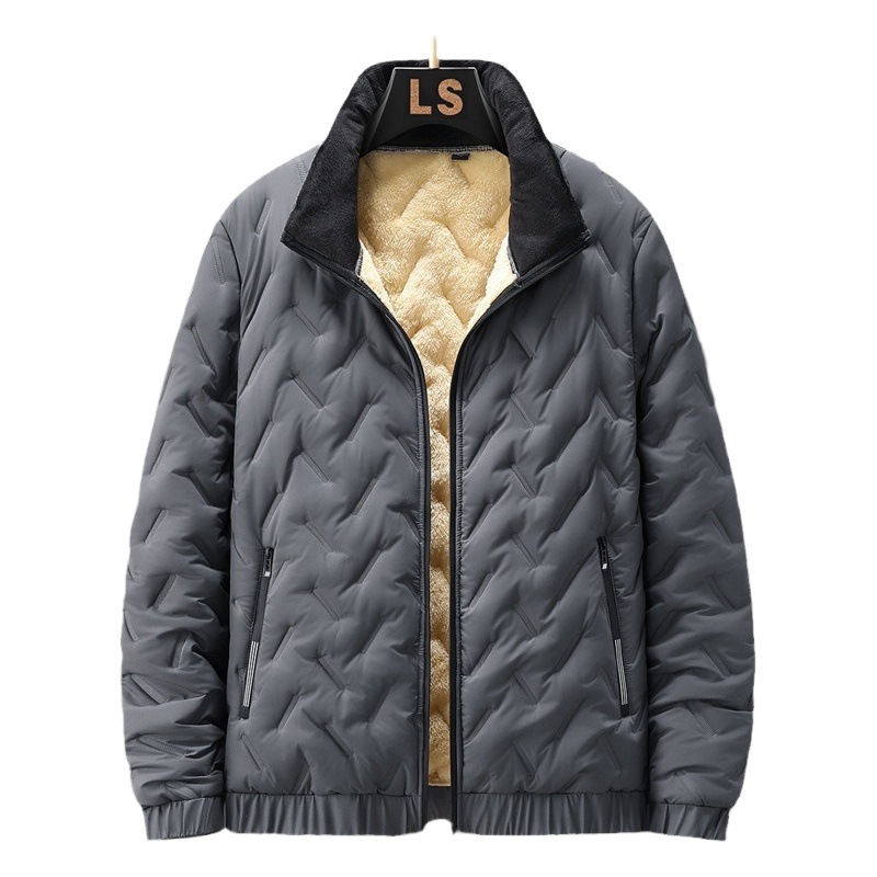 Nuevo Abrigo acolchado de algodón de lana de cordero de invierno transfronterizo para hombres más tamaño abajo Abrigo acolchado de algodón con forro polar grueso abrigo suelto chaqueta acolchada de algodón cálido