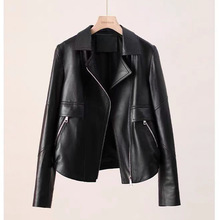 海宁真皮皮衣女短款外套绵羊皮春秋新款洋气显瘦机车皮夹克外套