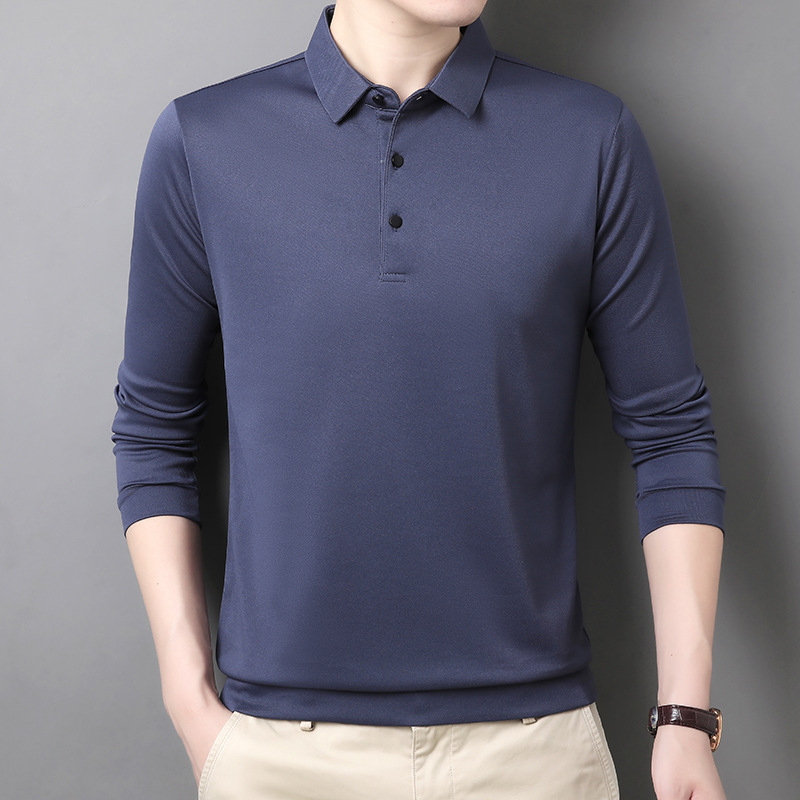 Camiseta polo nueva 2024 con mangas largas y solapa moderna para hombre, camiseta informal de negocios para hombre, ropa de primavera y otoño para hombre
