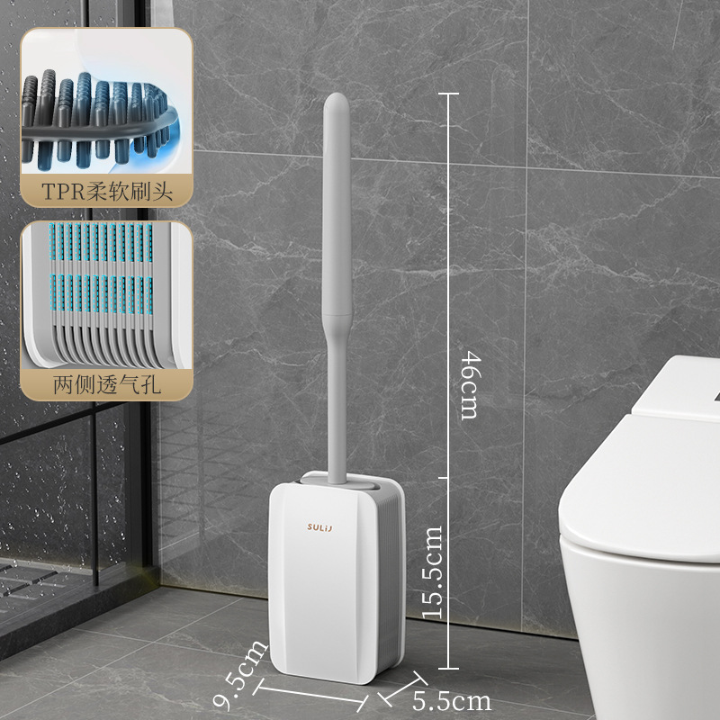 Cepillo de baño de silicona con soporte colgante, diseño sin ángulos muertos, herramienta de limpieza doméstica