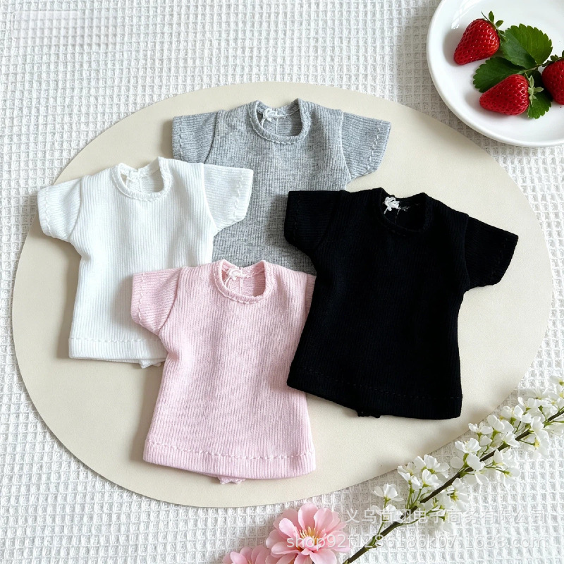 Fashionable Inner Wear Doll Clothes Short T-Shirt in Four Colors, Solid Color Versatile Outfit for Ob22 Ob24 1/8 Scale Dolls Fashionable Inner Wear Doll Clothes Short T-Shirt in Four Colors, Solid Color Versatile Outfit for Ob22 Ob24 1/8 Scale Dolls