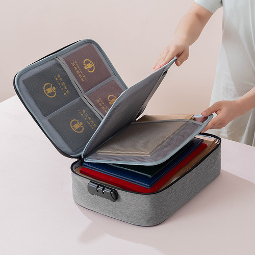 Household multi-layer document storage bag large capacity multi-functional storage box certificate file passport holder card case organizer bag