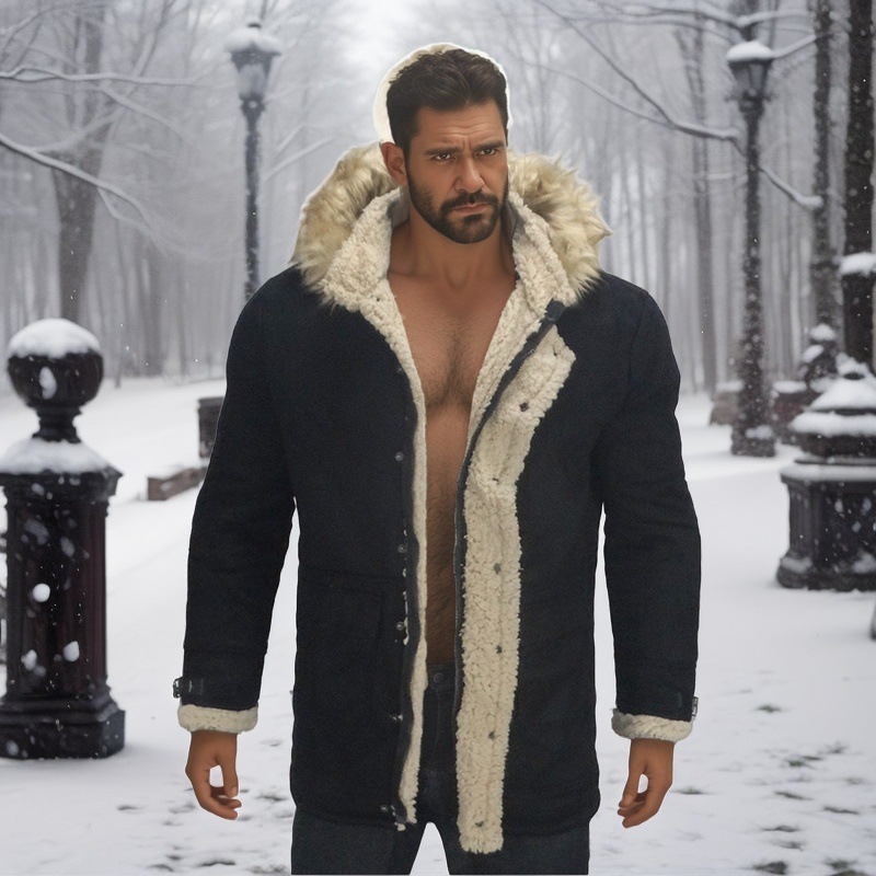 2024 Winter New Product: Leather and Fur Integrated Men's Coat, Thickened Suede Jacket_voghion.com
